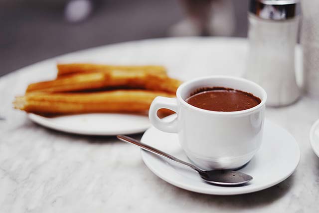 Spansk efterrätt och kaffe