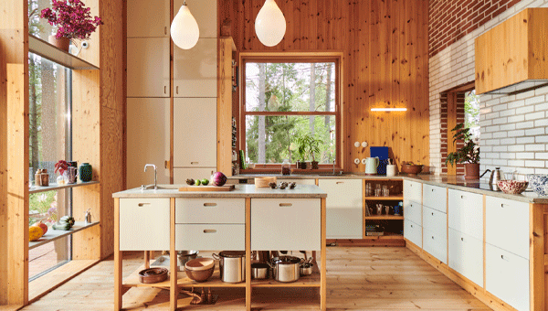 Stort kök i en villa
