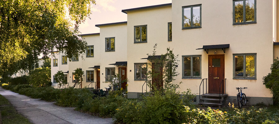 Radhus i ett bostadsområde